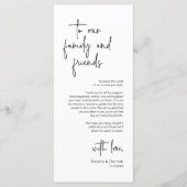 モダンの結婚場所設定ディナーサンキューカード プログラム (正面)