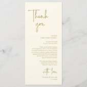 モダンの結婚場所設定ディナーサンキューカード プログラム (正面)