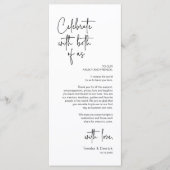 モダンの結婚場所設定ディナーサンキューカード プログラム (正面)