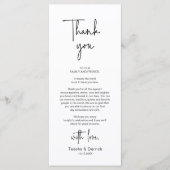 モダンの結婚場所設定ディナーサンキューカード プログラム (正面)