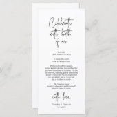 モダンの結婚場所設定ディナーサンキューカード プログラム (正面/裏面)