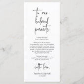 モダンの結婚場所設定ディナーサンキューカード プログラム (正面)