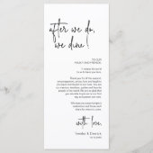 モダンの結婚場所設定ディナーサンキューカード プログラム (正面)