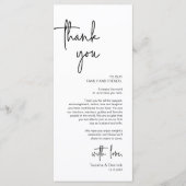 モダンの結婚場所設定ディナーサンキューカード プログラム (正面)