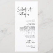 モダンの結婚場所設定ディナーサンキューカード プログラム (正面)