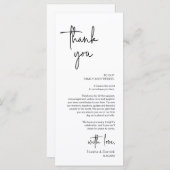 モダンの結婚場所設定ディナーサンキューカード プログラム (正面/裏面)