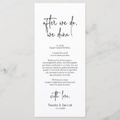 モダンの結婚場所設定ディナーサンキューカード プログラム (正面)