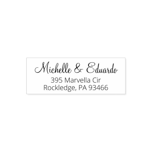 モダンの結婚差出人住所日付の保存カスタム セルフインキングスタンプ (デザイン)