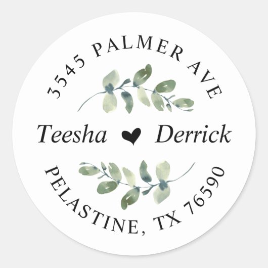 モダンの結婚差出人住所 ラウンドシール (正面)