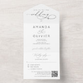 モダンの結婚書エレガント跡 オールインワン招待状 (内側)