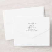 モダンの結婚書エレガント跡 オールインワン招待状 (裏面)