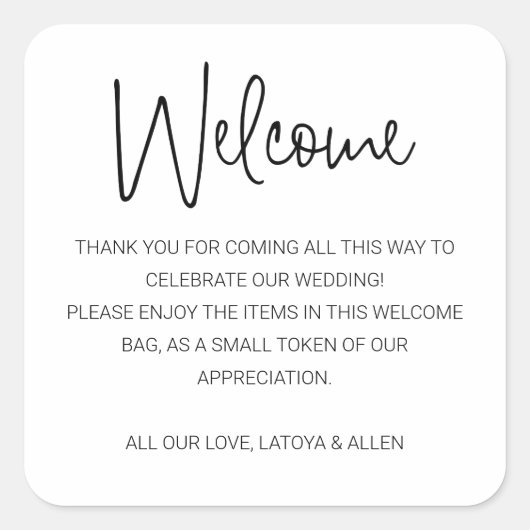 モダンの結婚歓迎抱き枕 スクエアシール (正面)