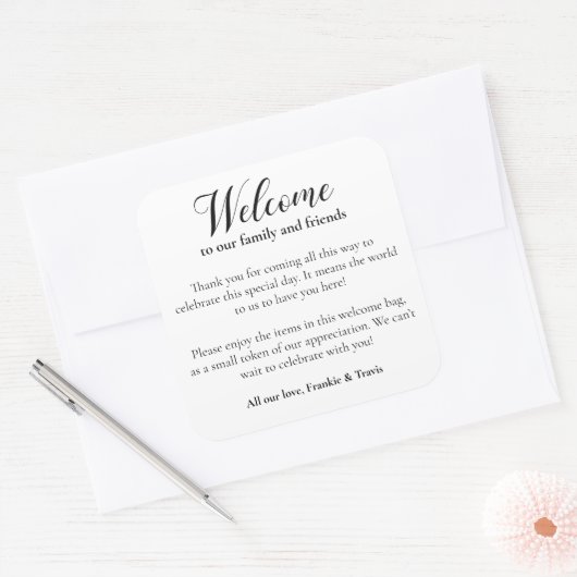 モダンの結婚歓迎抱き枕 スクエアシール (封筒)