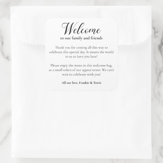 モダンの結婚歓迎抱き枕 スクエアシール (バッグ)