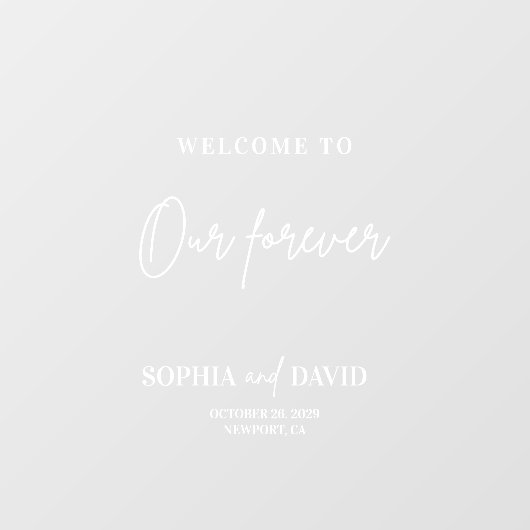 モダンの結婚歓迎鏡デカールの署名スクリプト ウィンドウサイン (シート)