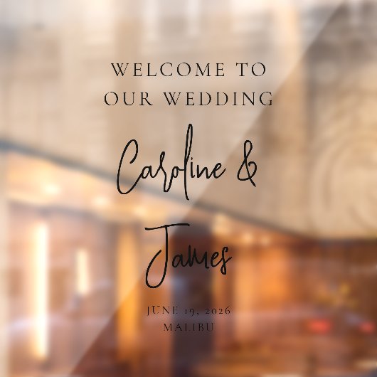 モダンの結婚歓迎鏡デカールの署名スクリプト ウィンドウサイン (シート2)