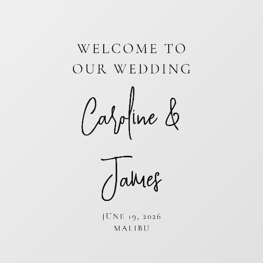 モダンの結婚歓迎鏡デカールの署名スクリプト ウィンドウサイン (シート)