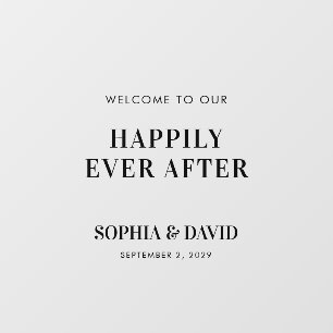 モダンの結婚歓迎鏡デカールの署名スクリプト ウィンドウサイン