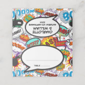 モダンの結婚漫画書 プレイスカード (外部開封)