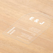 モダンの結婚白文字アクリル招待状 アクリル招待状 (レイダウン)