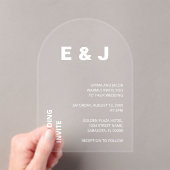 モダンの結婚白文字アクリル招待状 アクリル招待状 (インサイチュ (ポータブル))