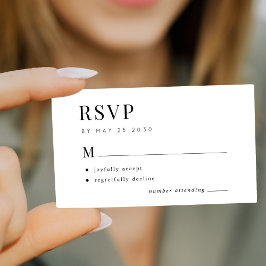 モダンの結婚白黒予算RSVP エンクロージャーカード