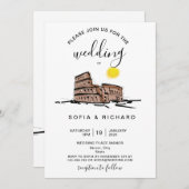 モダンの結婚目的地ローマイタリア 招待状 (正面/裏面)