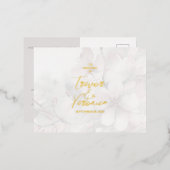 モダンの結婚箔招待状はがき 箔招待状ポストカード (正面/裏面)