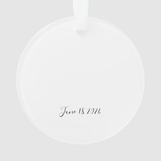 モダンの結婚緑の夫婦が金ゴールドと名をエレガント付ける オーナメント (裏面)