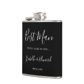 モダンの結婚花婿介添人ブラックありがとうギフト フラスク (左)