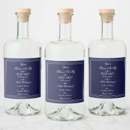 モダンの結婚花婿介添人 リキュールボトルラベル