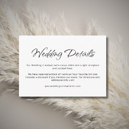 モダンの結婚詳細シンプル エンクロージャーカード