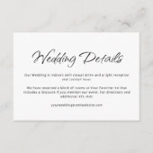 モダンの結婚詳細シンプル エンクロージャーカード (正面)