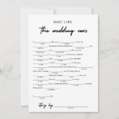 モダンの結婚誓いブライダルLibsゲーム 招待状 (正面)