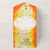 モダンの結婚金ゴールドの引き裂きリターン招待状 オールインワン招待状 (外側)