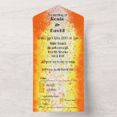 モダンの結婚金ゴールドの引き裂きリターン招待状 オールインワン招待状 (内側)