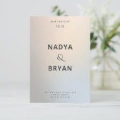 モダンの結婚金ゴールドシルバーセーブ・ザ・デイト 招待状 (スタンド正面)