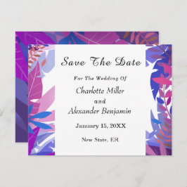 モダンの結婚青いフローラ水色 セーブザデート