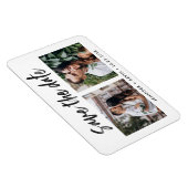 モダンの結婚2枚の写真セーブザデートマグネット マグネット (右側)