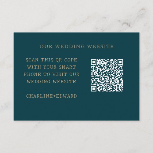 モダンの結婚Boho Chic Website | RSVP QRコード エンクロージャーカード (裏面)