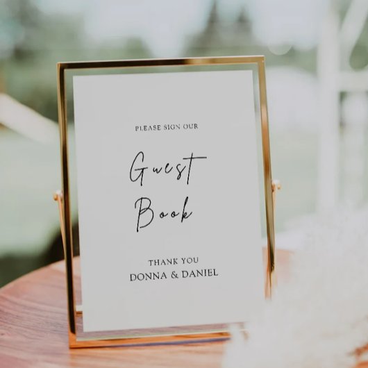モダンの結婚Guest Book Signテンプレート 招待状