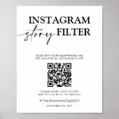 モダンの結婚InstagramストーリーフィルタQRコード記号 ポスター (正面)