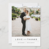 モダンの結婚Photo Collageサンキューカード サンキューカード (正面)