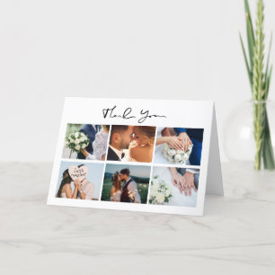 モダンの結婚Photo Collageサンキューカード サンキューカード