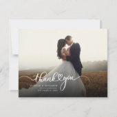 モダンの結婚Photo Scriptサンキューカード ノートカード (正面)