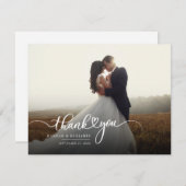 モダンの結婚Photo Scriptサンキューカード ノートカード (正面/裏面)