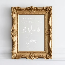 モダンの結婚Welcome Script鏡 ウィンドウサイン