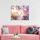モダンの絵画クリスマスの木の紫色の装飾 キャンバスプリント (インサイチュ (リビング))
