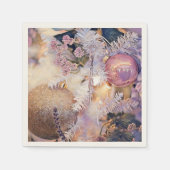 モダンの絵画クリスマスの木の紫色の装飾 スタンダードカクテルナプキン (正面)