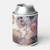 モダンの絵画クリスマスの木の紫色の装飾 缶クーラー (缶正面)